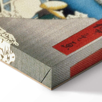 Leinwandbild - Utagawa Hiroshige – Drum bridge and Setting Sun Hill at Meguro