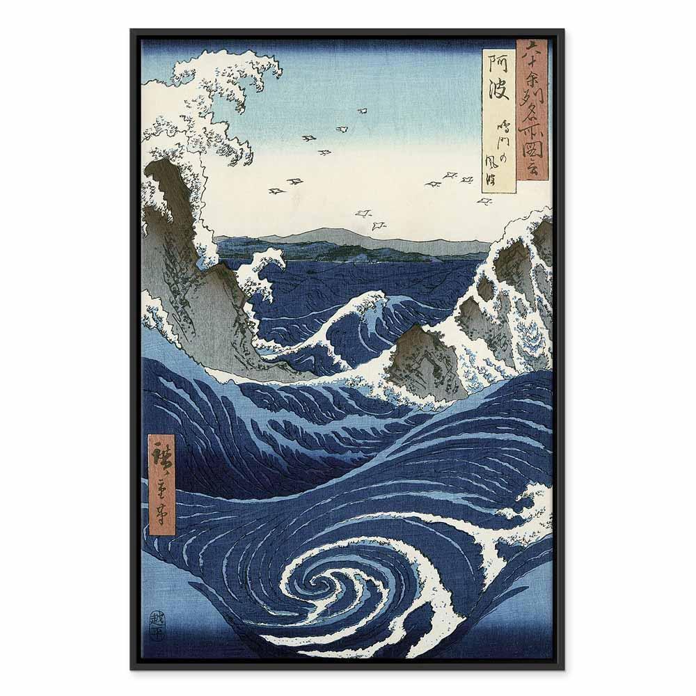 Leinwandbild - Utagawa Hiroshige – View of the Naruto whirlpools at Awa