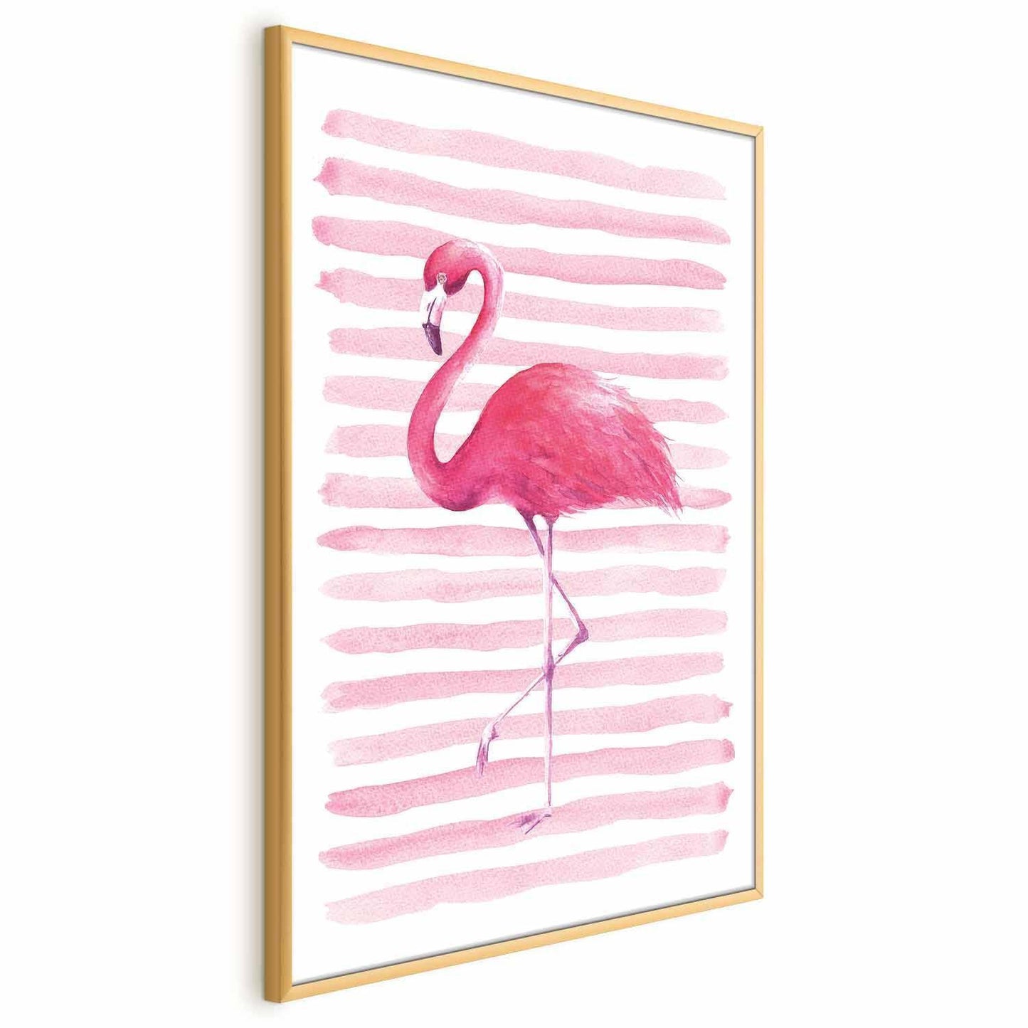 Poster - Flamingo and Stripes Artgeist