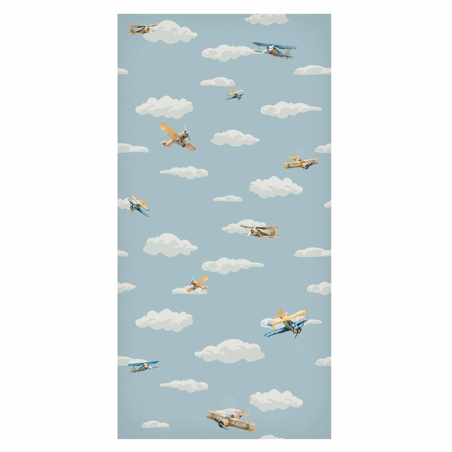 Tapete - Illustration - Yellow-blue airplanes against a blue sky