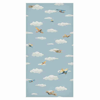 Tapete - Illustration - Yellow-blue airplanes against a blue sky