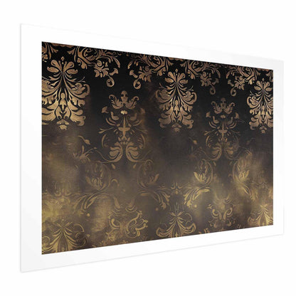 Poster - Dark Baroque Patterns with Golden Accents