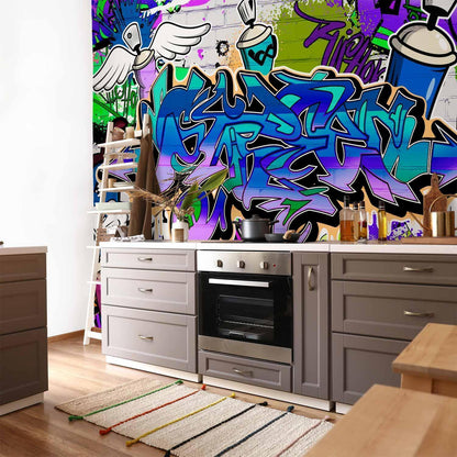Fototapete - Graffiti: violet theme