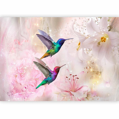Fototapete - Colourful Hummingbirds (Pink) Artgeist