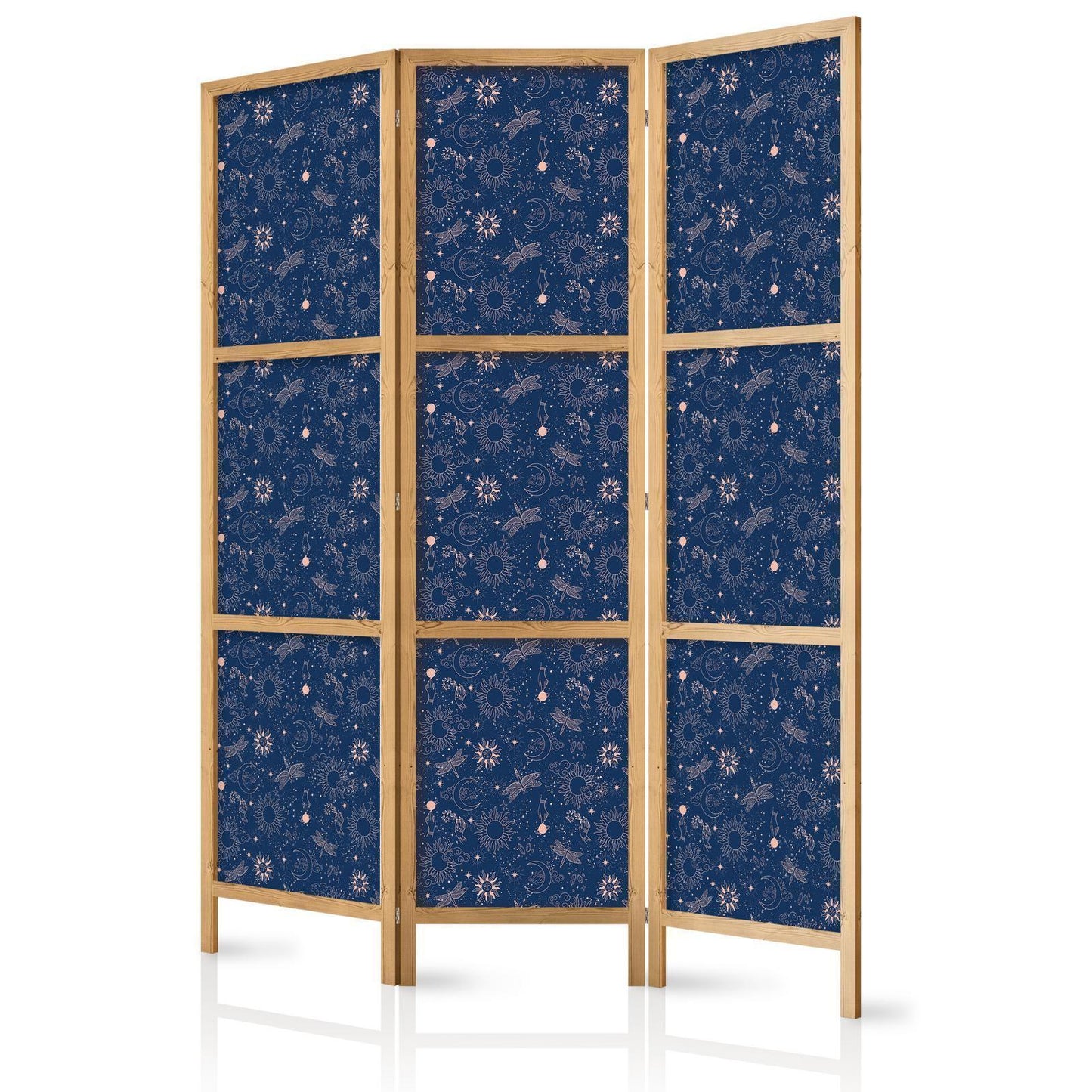 Japanischer Paravent - Cosmic Inspirations - Pattern with Stars and Constellations on a Dark Background Artgeist