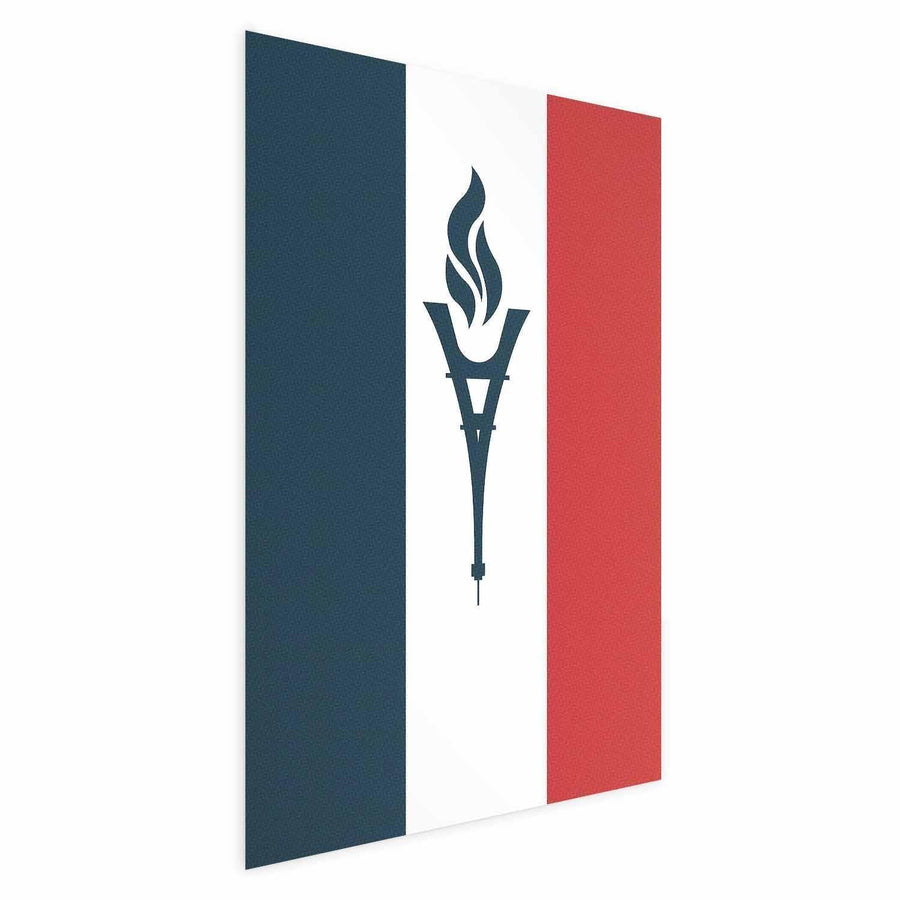 Poster - French Flag with a Torch Artgeist
