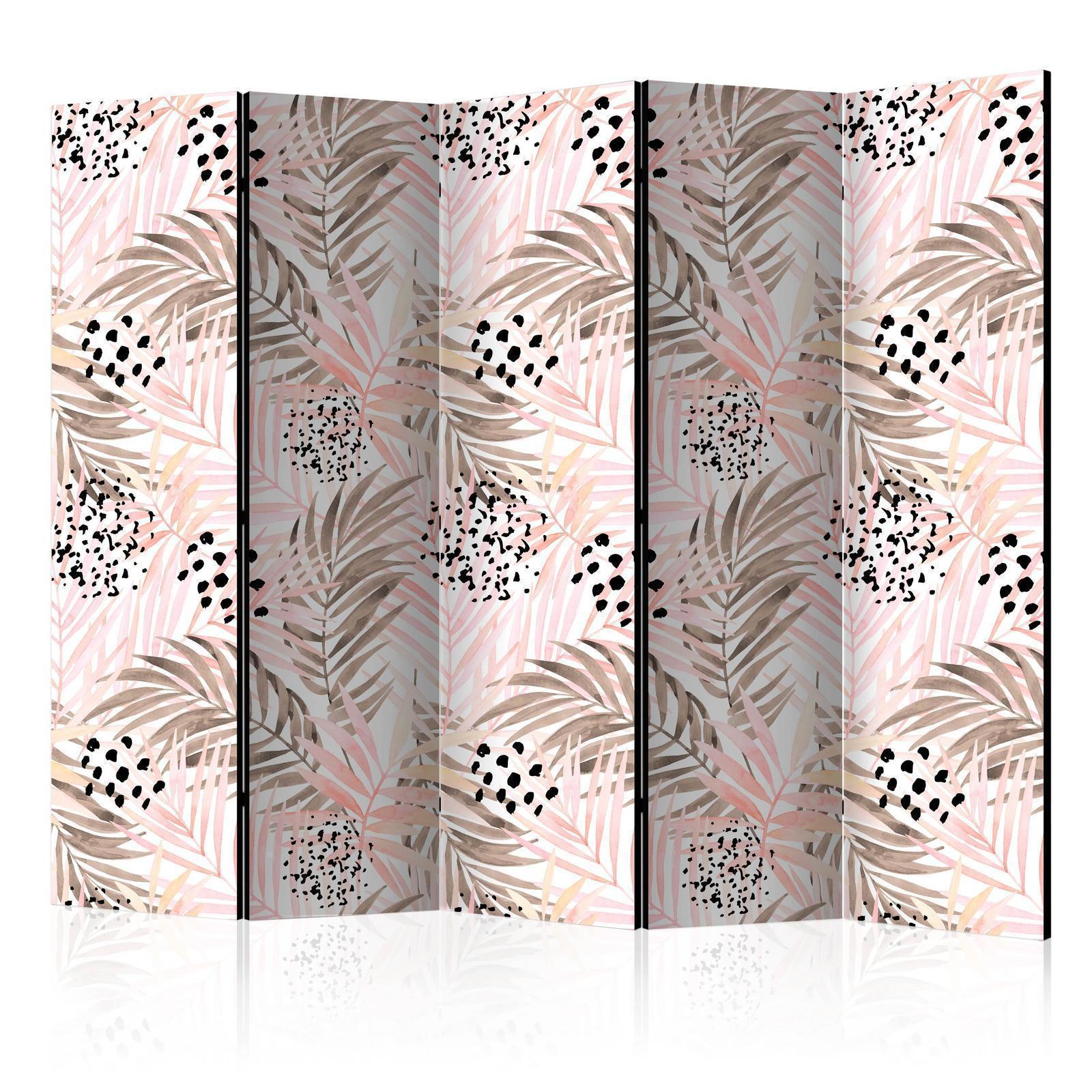 Paravent - Pink Palm Leaves II Artgeist