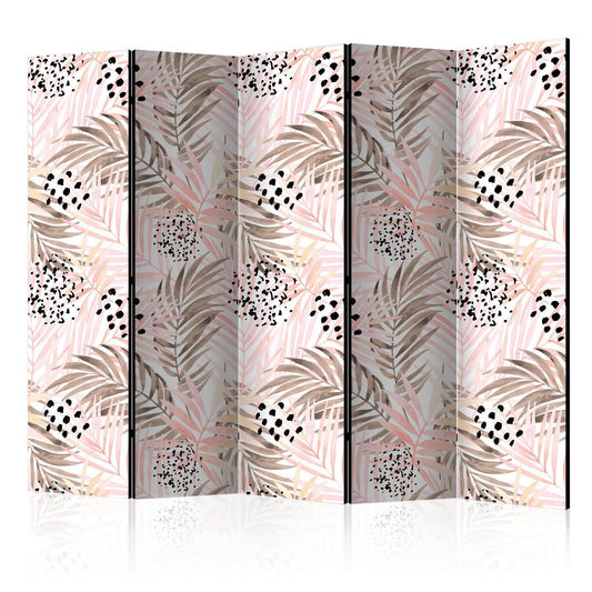 Paravent - Pink Palm Leaves II Artgeist