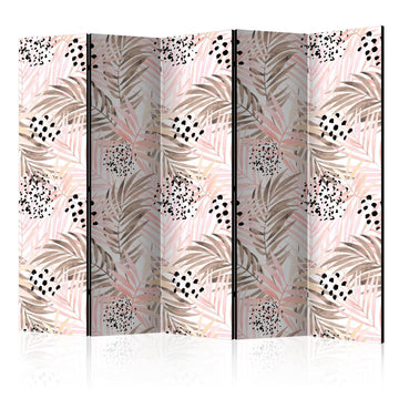 Paravent - Pink Palm Leaves II Artgeist