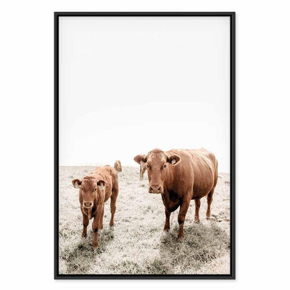 Leinwandbild - Mother and Calf (1 Part) Vertical