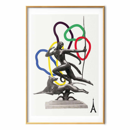 Poster - Collage Graphic - Woman Shooting a Bow