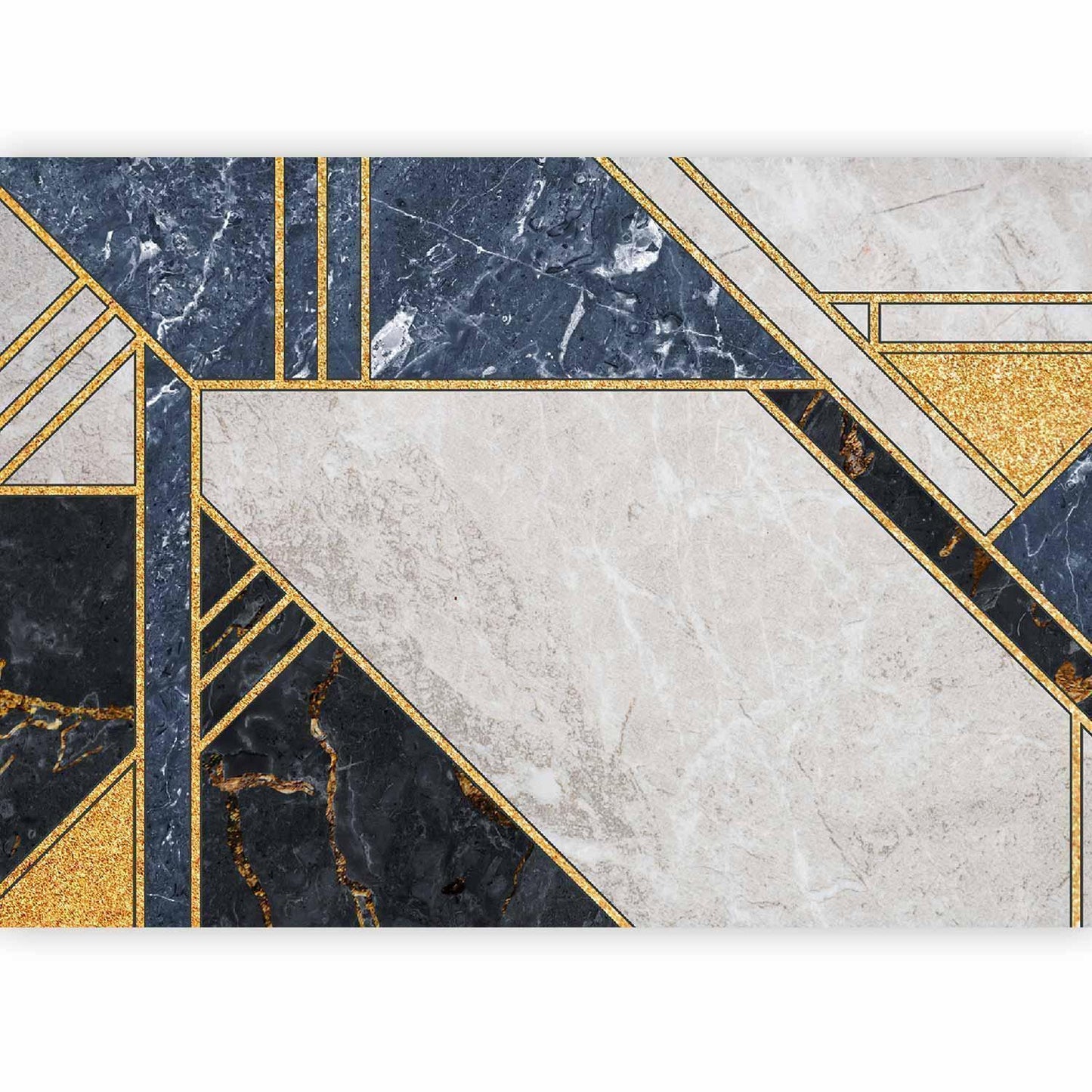 Fototapete - Expressive Pattern in Gold and Garnet