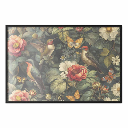 Poster - Flowers, Birds, and Butterflies - vintage-style illustration