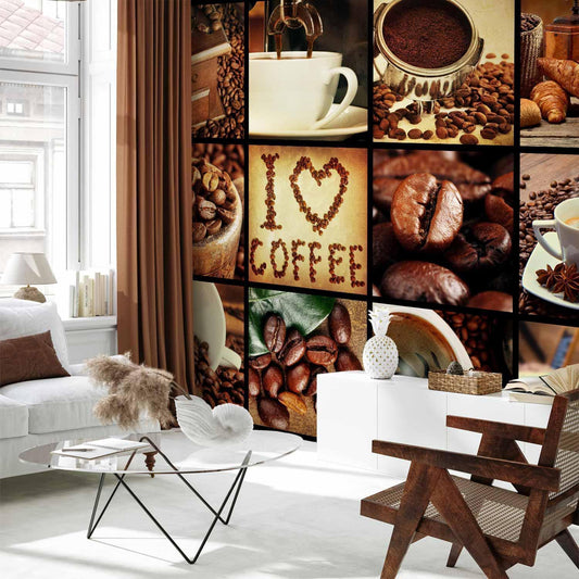 Fototapete Coffee Collage – Kaffeegenuss für deine Wand