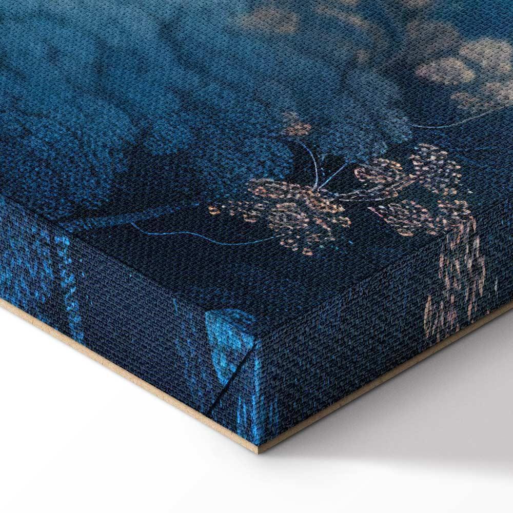 Leinwandbild - Landscape with Trees in Illustrative Style Fairy-Tale Blue Forest