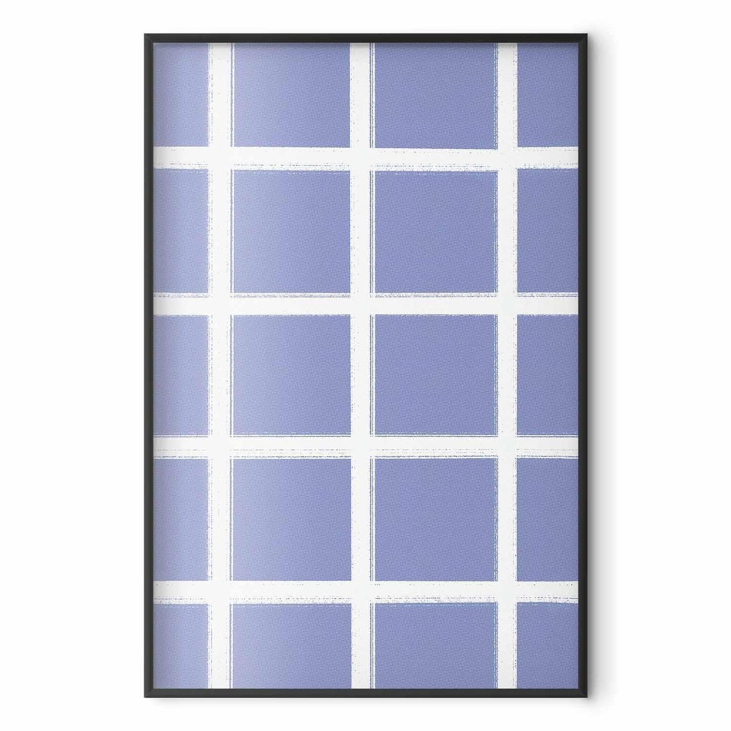 Poster - White Lines - a grid with large gaps on a blue background