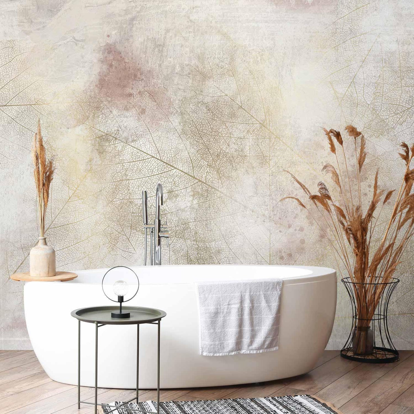 Fototapete - Summer memory - abstract background with shadow of dried leaves