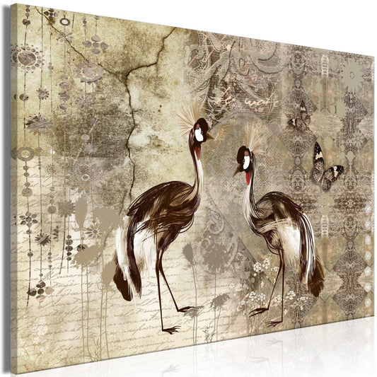 Leinwandbild - Retro Cranes (1 Part) Wide Artgeist