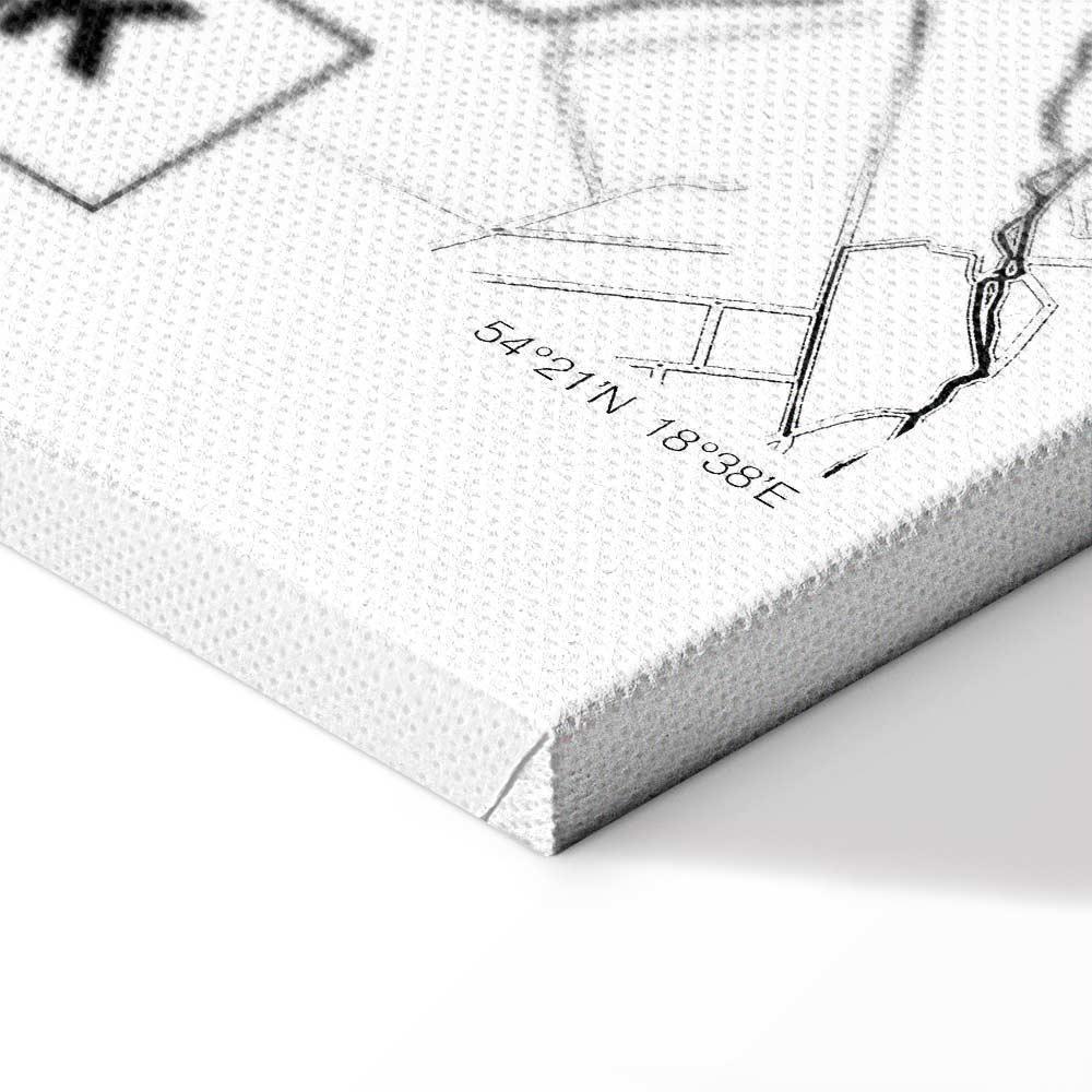 Leinwandbild - City Plan: Gdansk (1 Part) Vertical