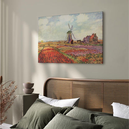 Leinwandbild - Claude Monet – Tulip Fields with Windmill
