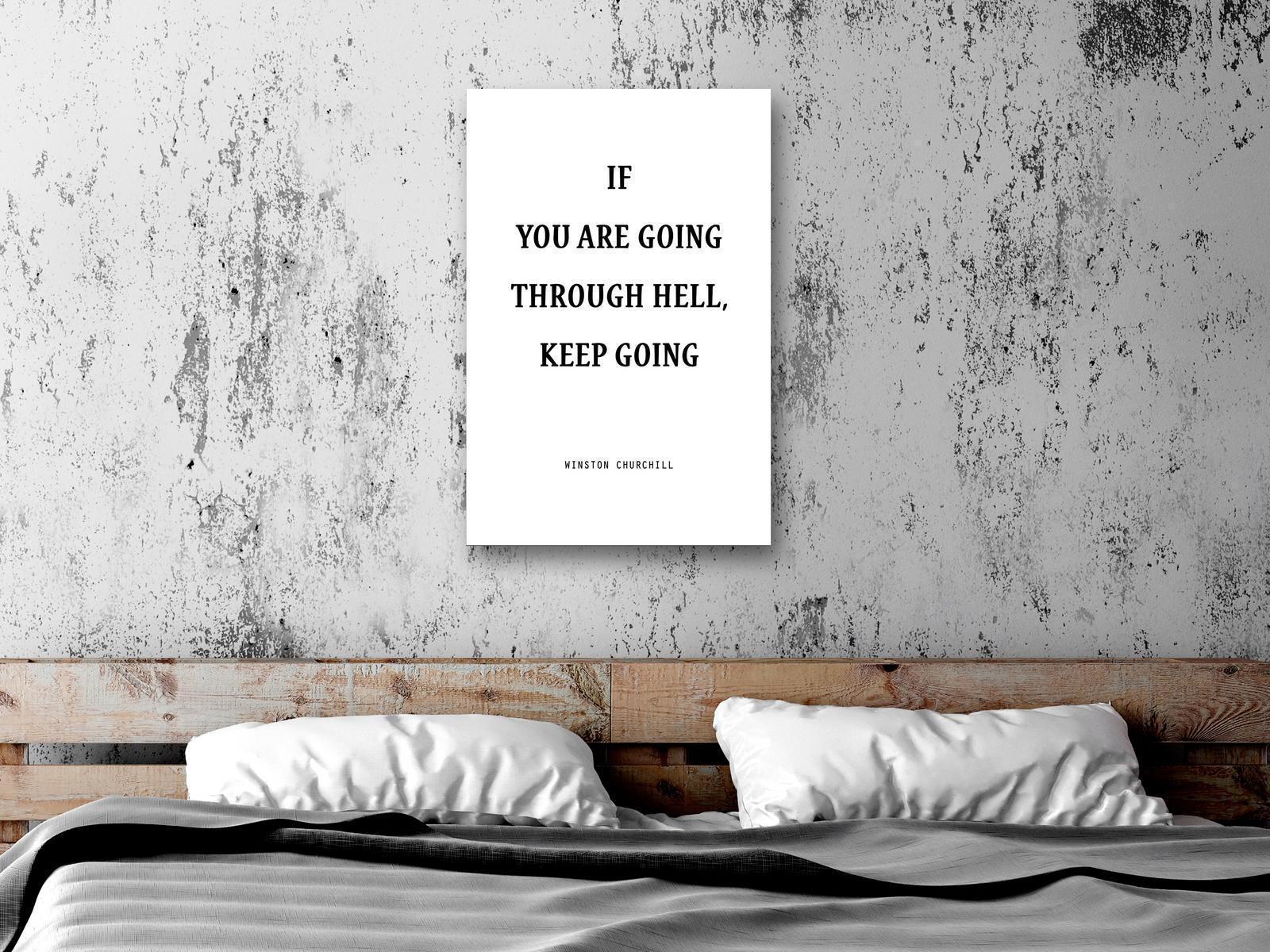 Leinwandbild - Power of Words (1-part) - Winston Churchill's Motivational Quote Artgeist