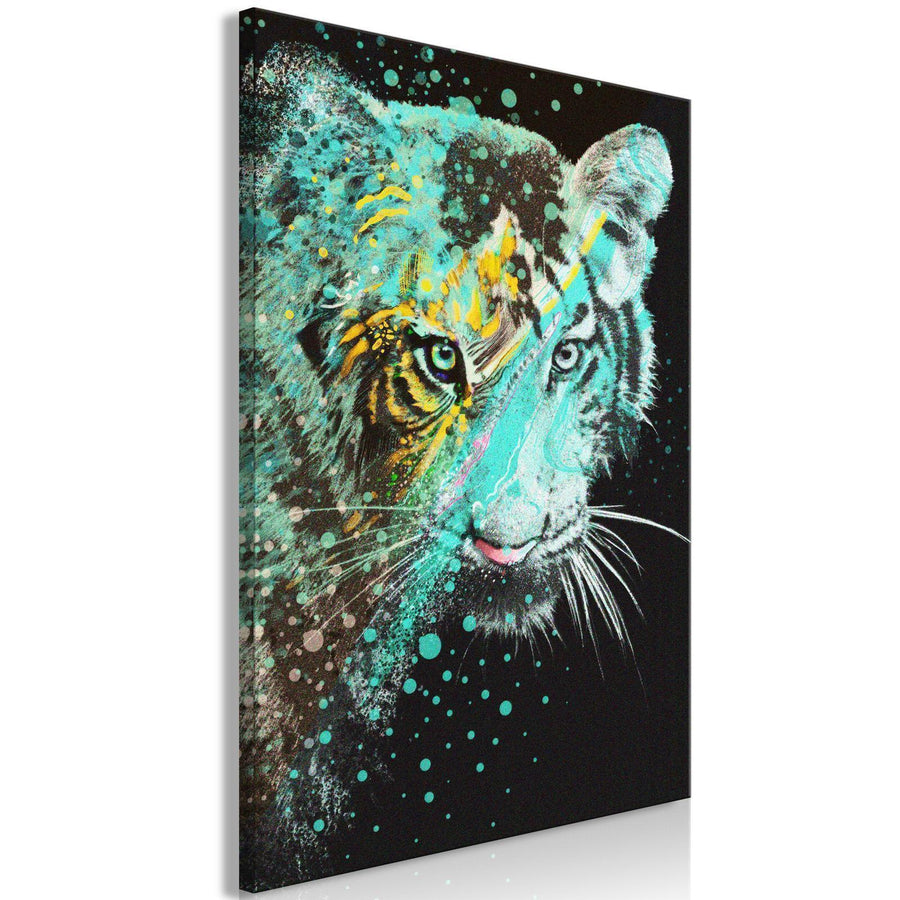 Leinwandbild - Mint Tiger (1 Part) Vertical Artgeist