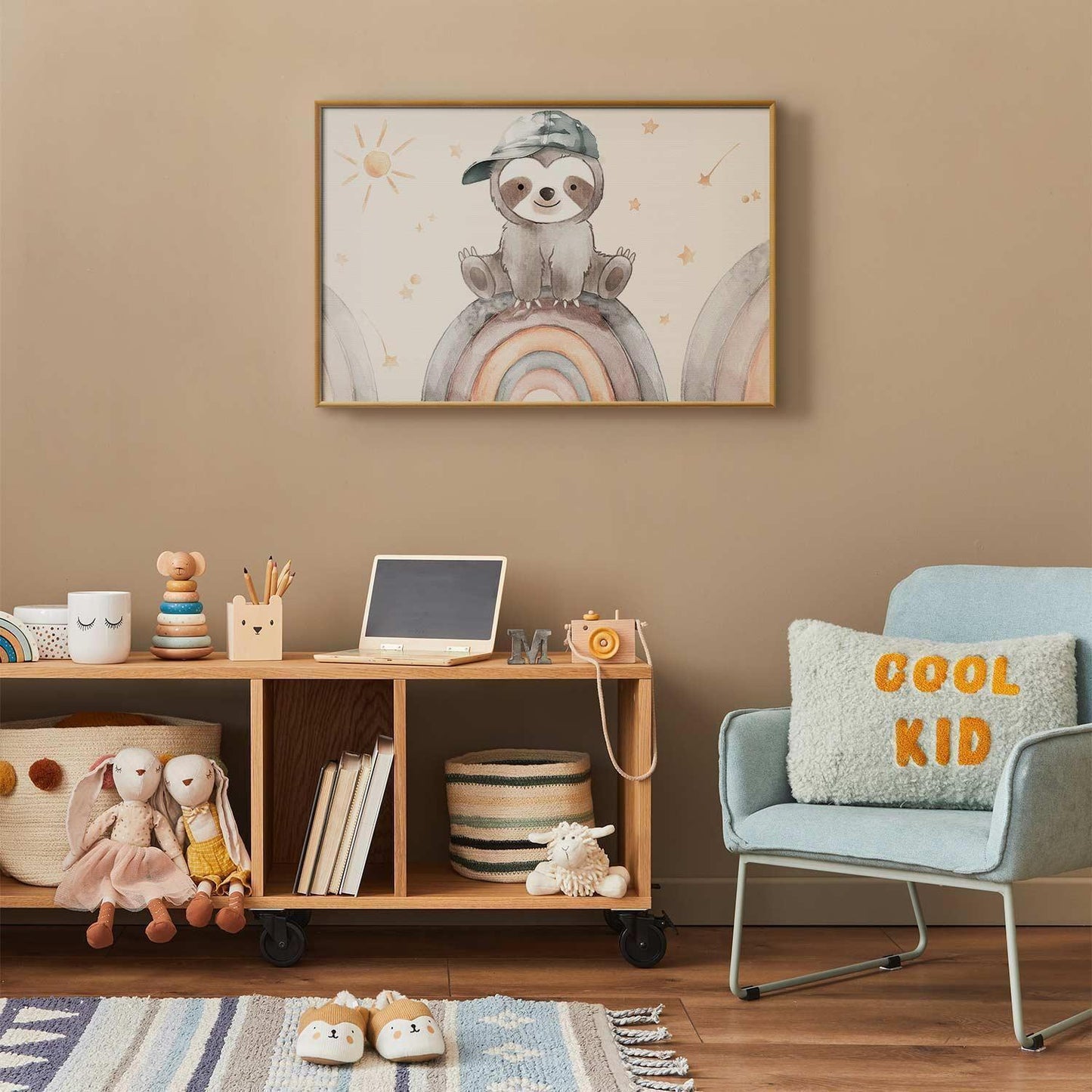 Poster - Little Animal Among Stars and Rainbows Artgeist