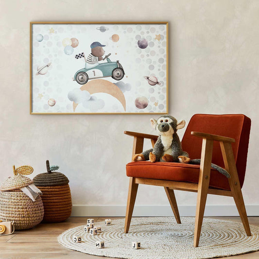 Poster - Bear in a Race Car Artgeist