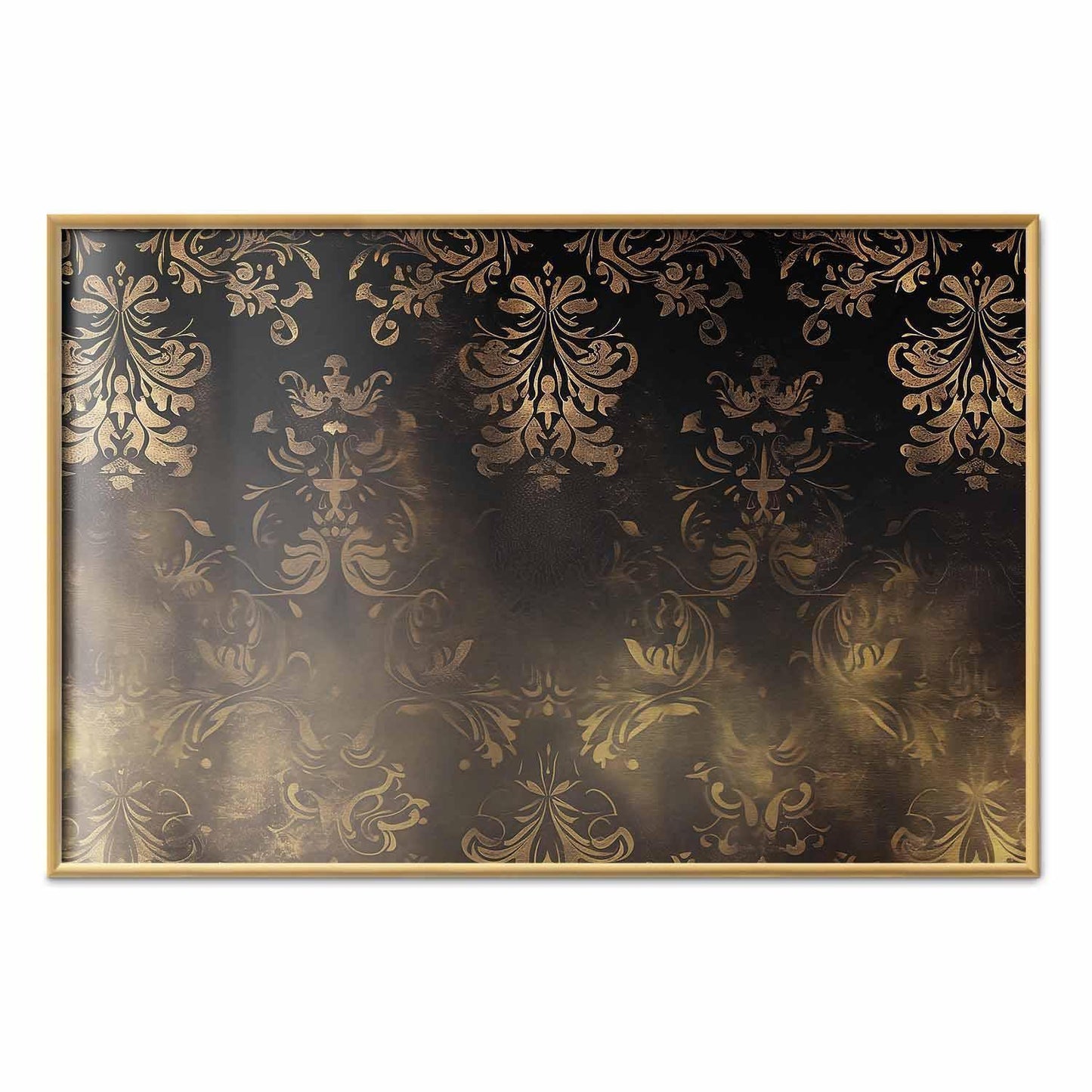 Poster - Dark Baroque Patterns with Golden Accents