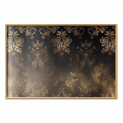 Poster - Dark Baroque Patterns with Golden Accents