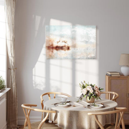 Leinwandbild - Cranes in the Morning (1 Part) Wide