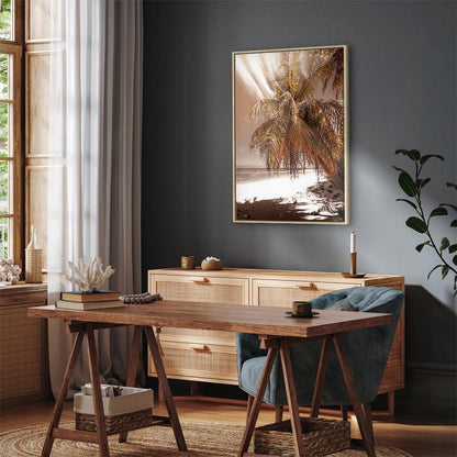 Leinwandbild - Palm Shadow (1 Part) Vertical