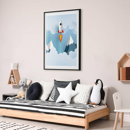 Poster - Rocket in the Clouds Artgeist