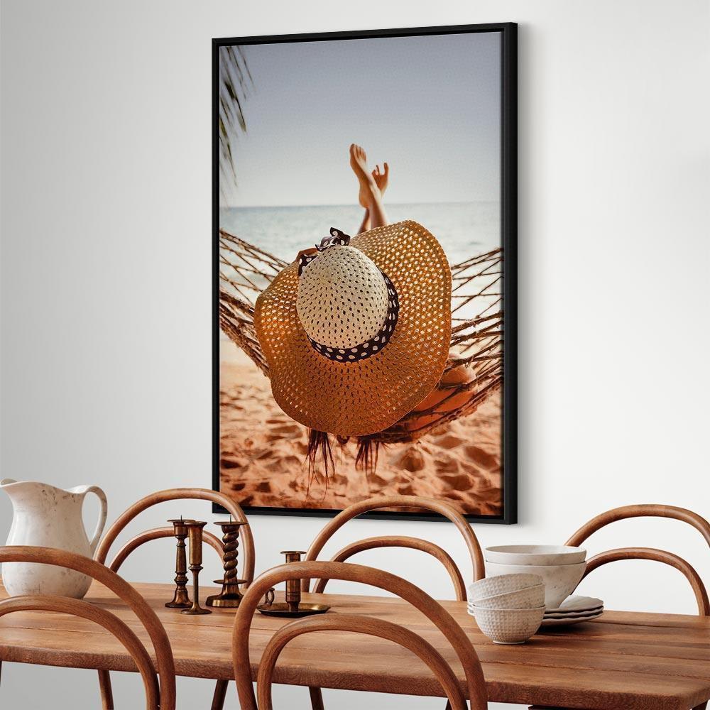Leinwandbild - Hammock on the Beach (1 Part) Vertical