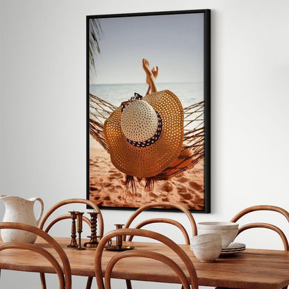 Leinwandbild - Hammock on the Beach (1 Part) Vertical
