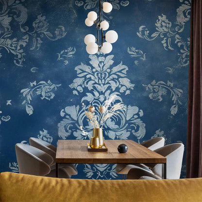 Fototapete - Retro Ornament Decorative Motif in Worn Blues