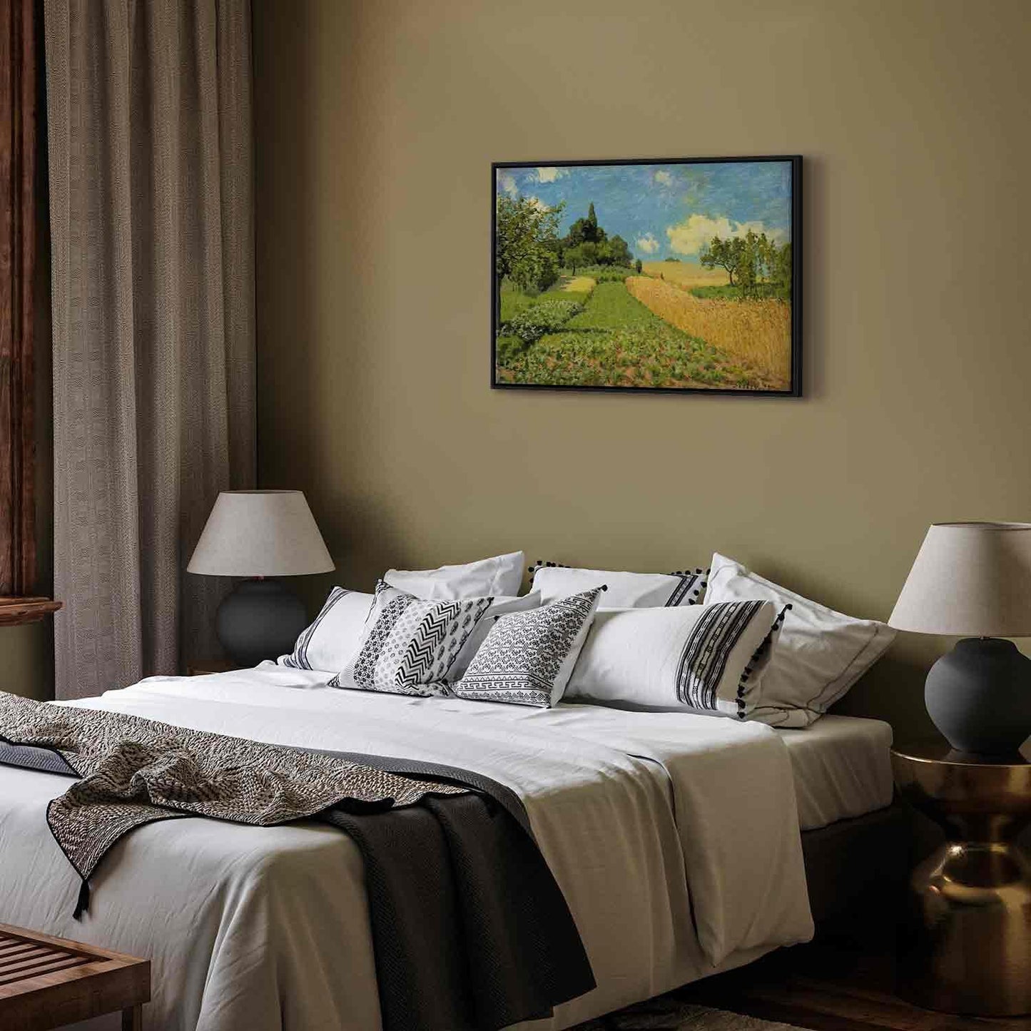 Leinwandbild - Alfred Sisley – Grain fields on the hills of Argenteuil