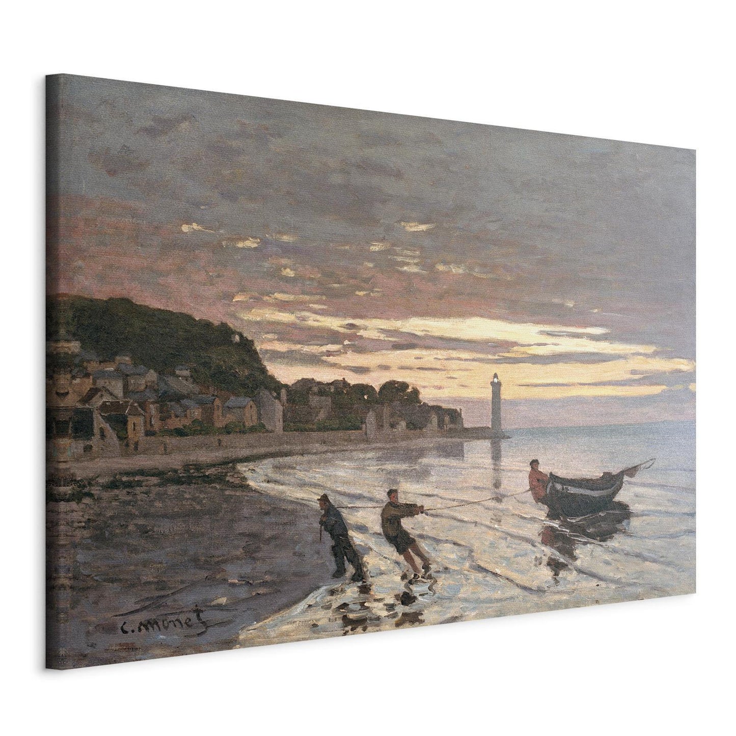 Leinwandbild - Hauling a Boat Ashore, Honfleur Artgeist