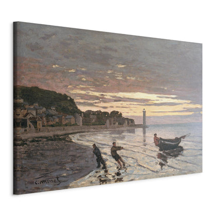 Leinwandbild - Hauling a Boat Ashore, Honfleur Artgeist