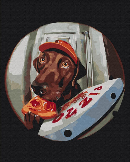 Malen nach Zahlen - Delivery of tasty pizza