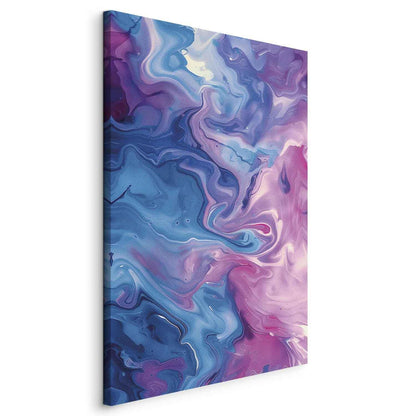 Leinwandbild - Night Flows - Abstract Waves in Shades of Blue and Violet Artgeist
