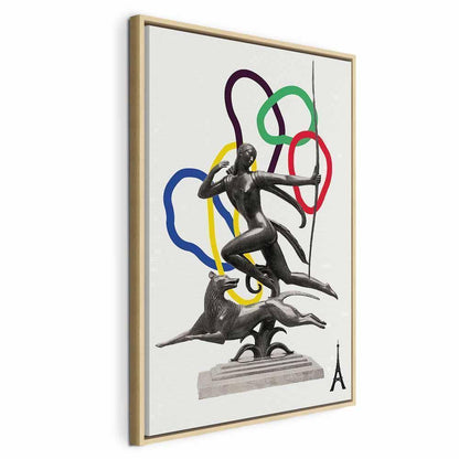 Leinwandbild - Woman With Dog - Illustration