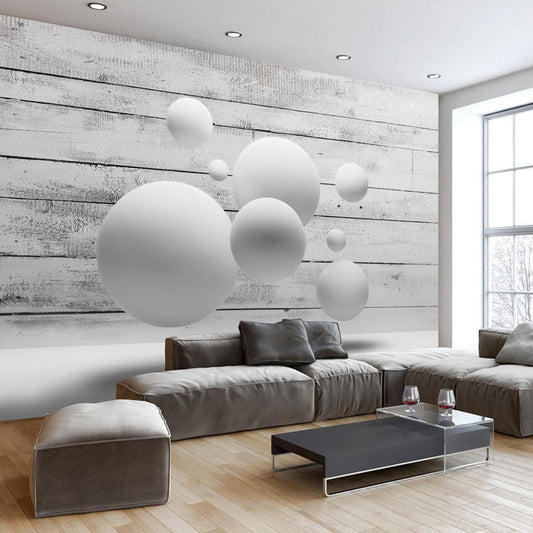 3D-Kugeln in Grautönen – moderne Fototapete „Balls“

