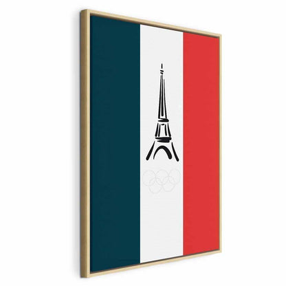 Leinwandbild - French Flag With Graphic Eiffel Tower