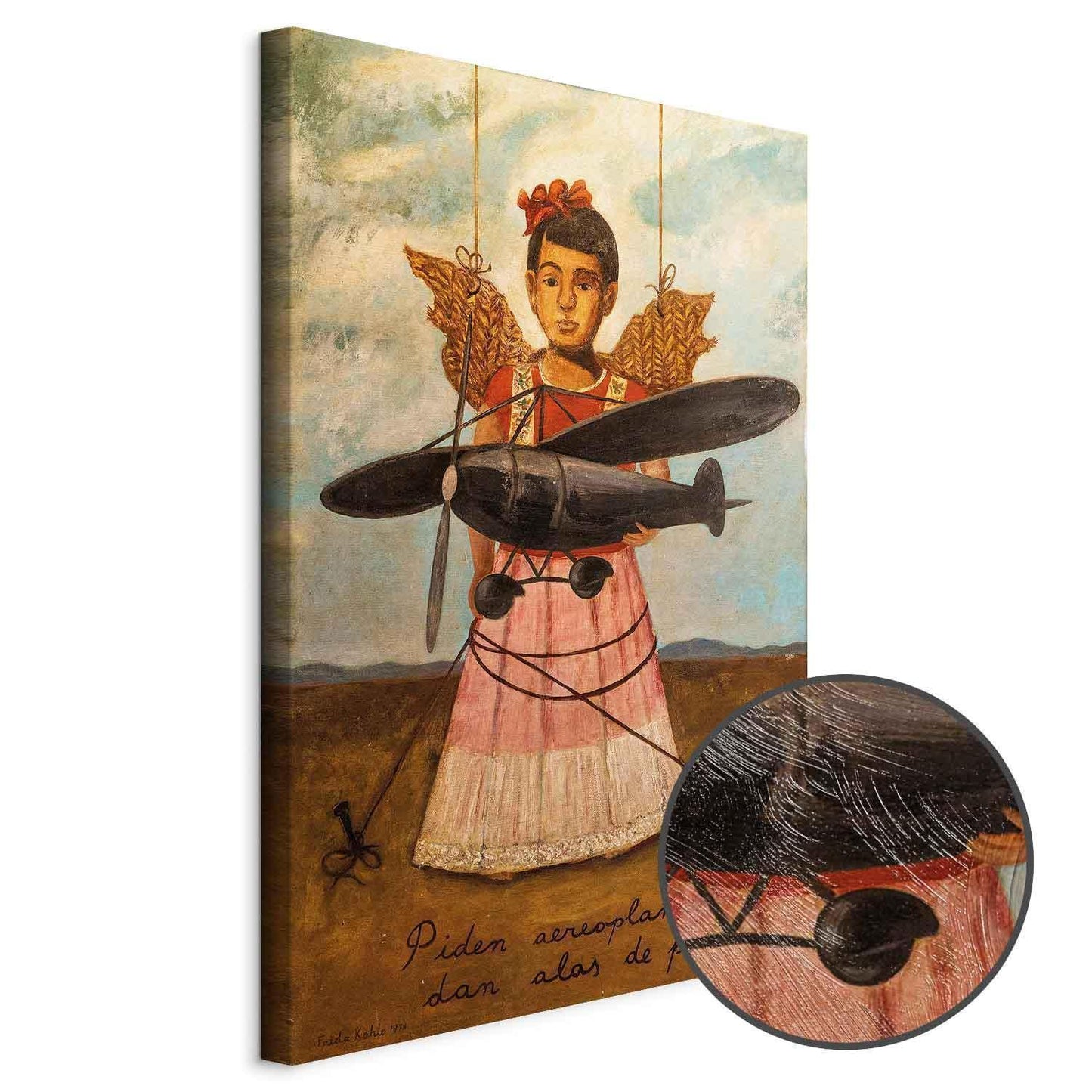 Leinwandbild - Frida Kahlo – They Asked for Planes and Got Straw Wings