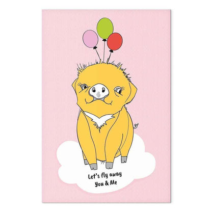 Leinwandbild - Soaring Pig (1 Part) Vertical