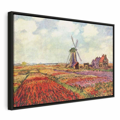 Leinwandbild - Claude Monet – Tulip Fields with Windmill