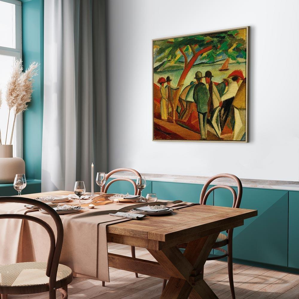 Leinwandbild - August Macke – Spaziergänger am See