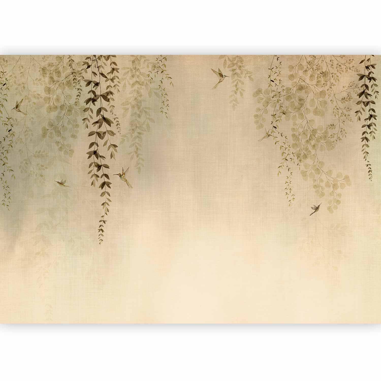 Fototapete - Beige Hummingbirds Artgeist