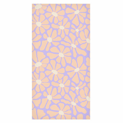 Tapete - Cute Light-Beige Little Flowers - Small flowers with beige - undulating petals on a blue background